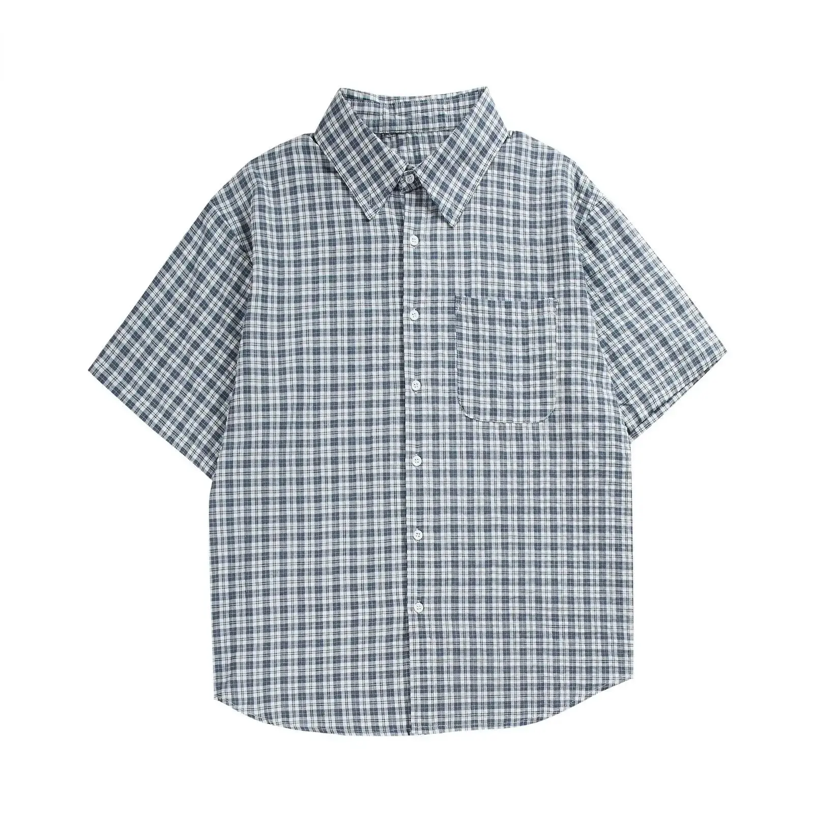 2024 New Summer Japanese Plaid Sleeveless T-Shirt Casual Loose Fit Men's Fashion Trendy Anti-Sunshine Shirt Versatile