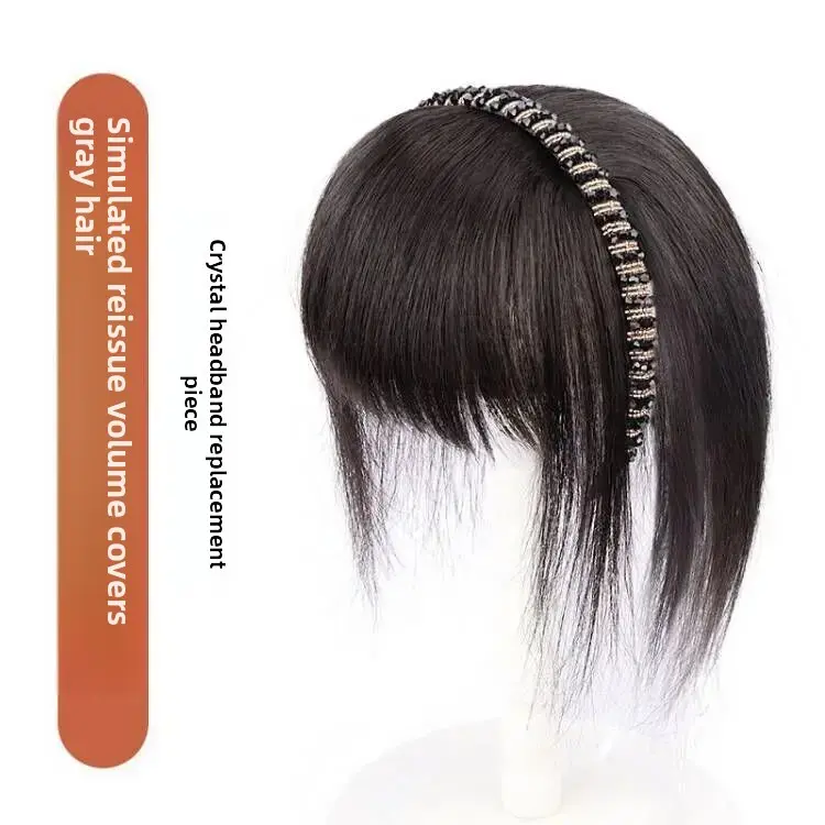 Women's Synthetic Hair Extension Bangs Integrated Natural Looking Hairpiece Frontal Hair Density Increase Fake Hair