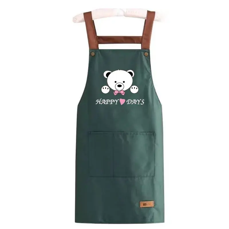 2024 New Kitchen Apron Waterproof Oilproof Women's Workwear Cute Cooking Home Use Advertising Logo Printed Waist Apron