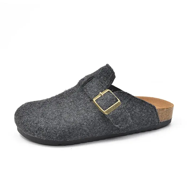2025 Spring And Autumn New Women's Korean Style Half Drag Shoes With Thick Sole And Medium Heel Casual Outerwear Mule Shoes