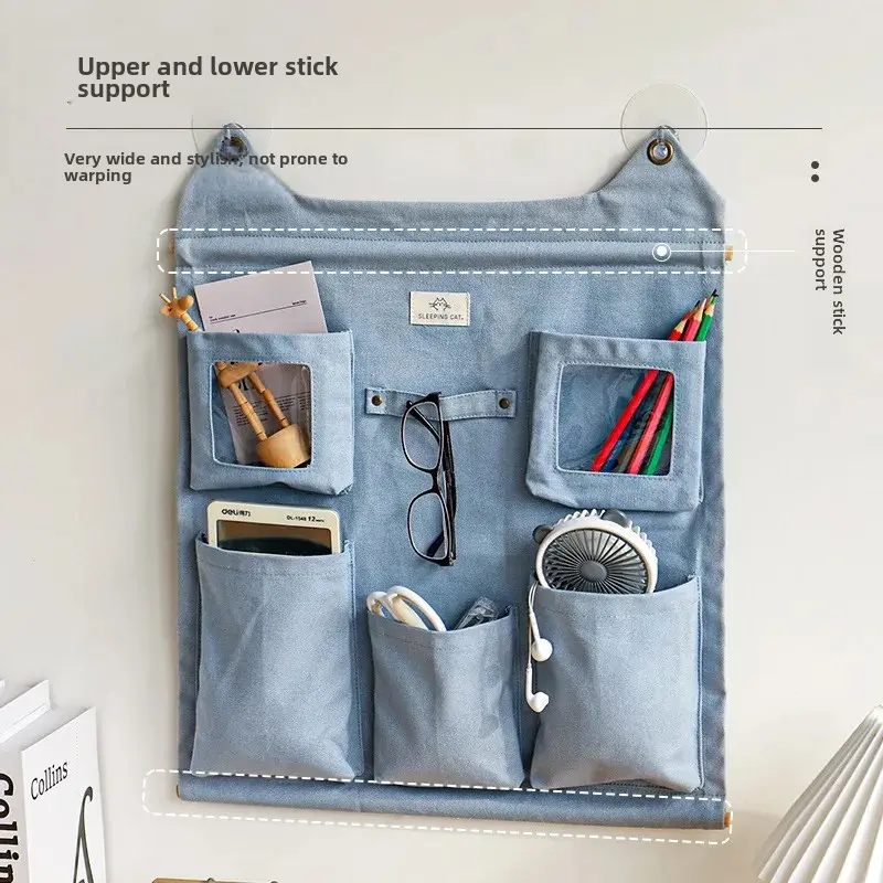 Thickened Canva Children's Door Back Wall Mounted Cartoon Storage Bag Entrance Glasses Jewelry Miscellaneous Items Storage Hangi