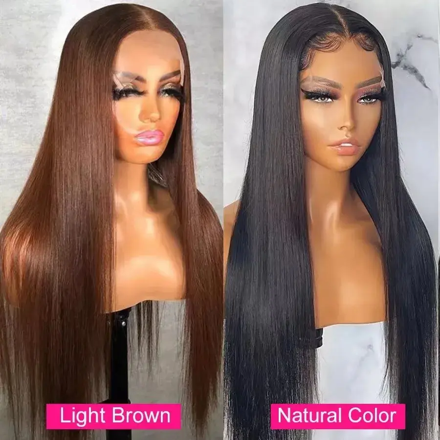 European Women's Long Straight Lace Wig High Temperature Silk Fiber Lace Front Wig Natural Hair Pieces 13x4 13x6 Frontal