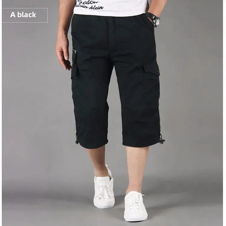 Trendy Brand Casual Loose-Fit Work Pants Seven-Quarter Length Casual Pants Plus Sizes Shorts Men's Mid-Length Pants
