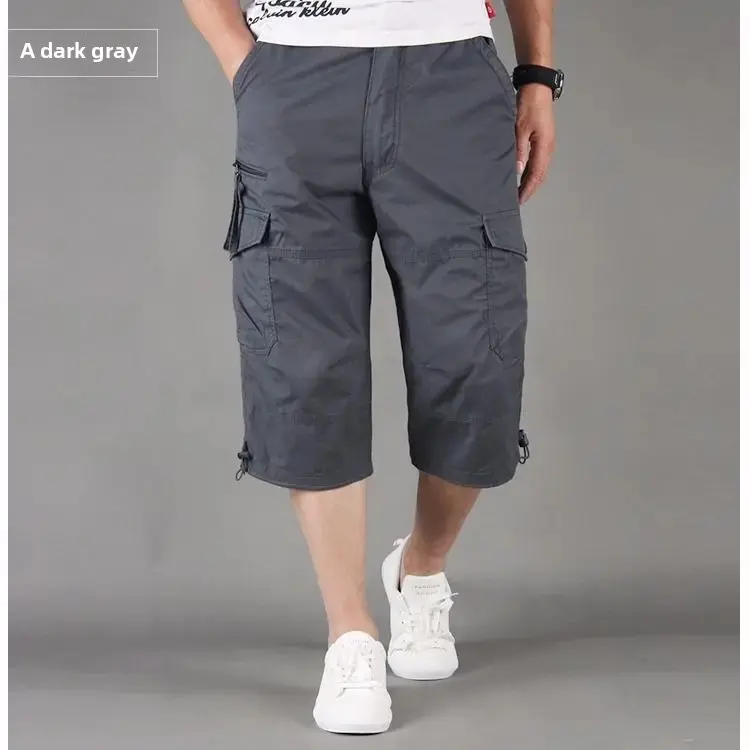 Trendy Brand Casual Loose-Fit Work Pants Seven-Quarter Length Casual Pants Plus Sizes Shorts Men's Mid-Length Pants