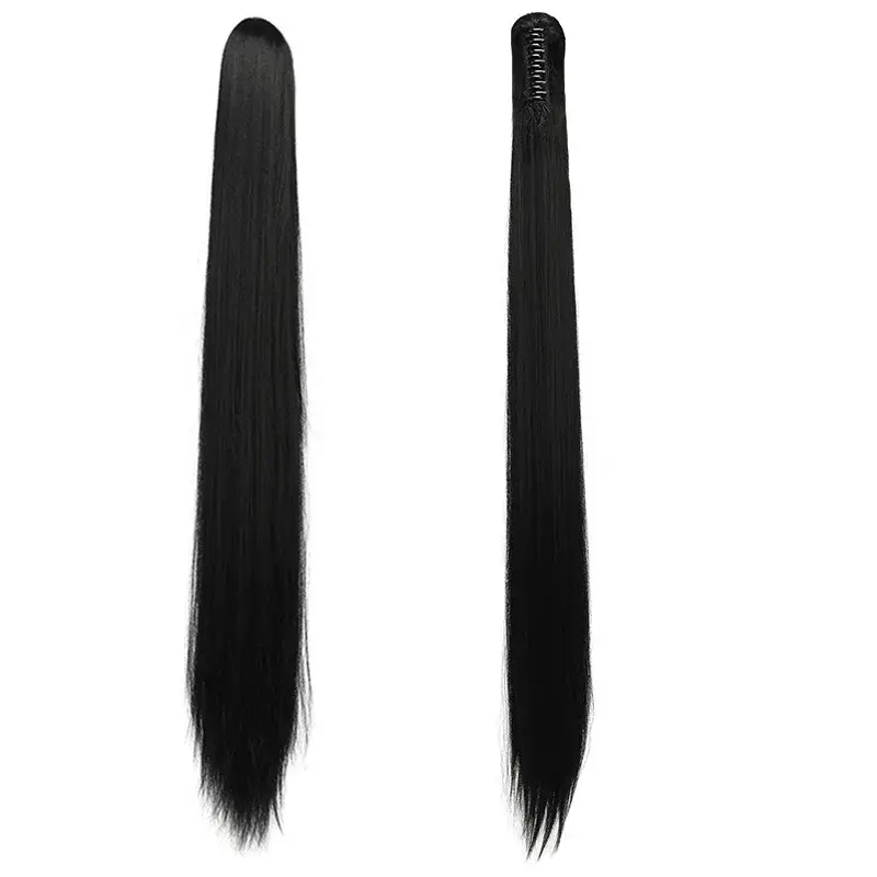 Universal Cosplay Long Straight Ponytail Wig Tiger Mouth Clip-On Horse Tail Wig Various Colors Available For Ancient Bridal Hair