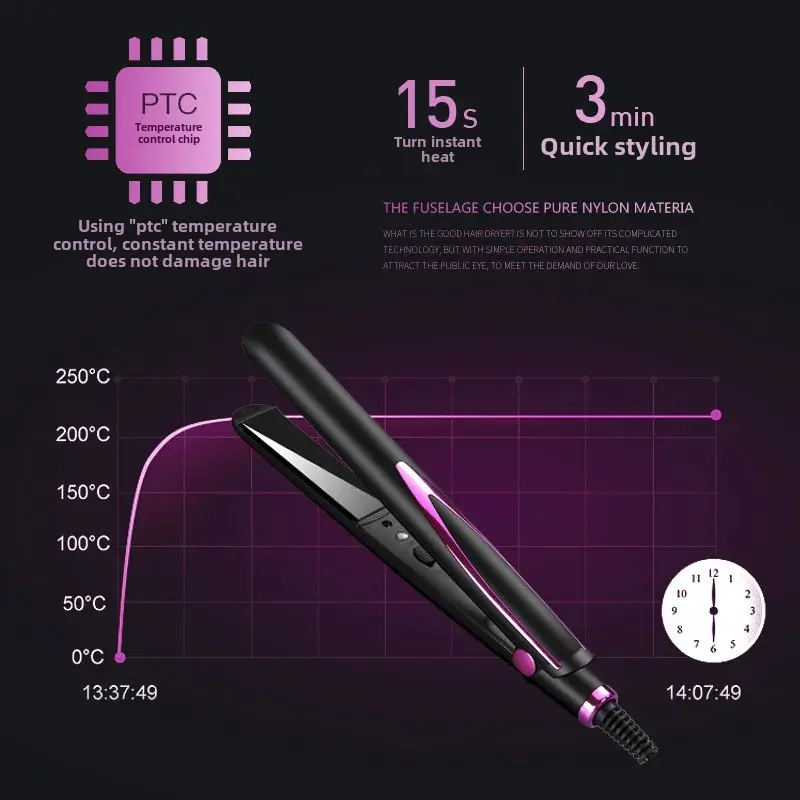 Negative Ion Small Size Electric Hair Straightening And Curling Iron for Men And Women Salon Tool Accessories Hair Replacement