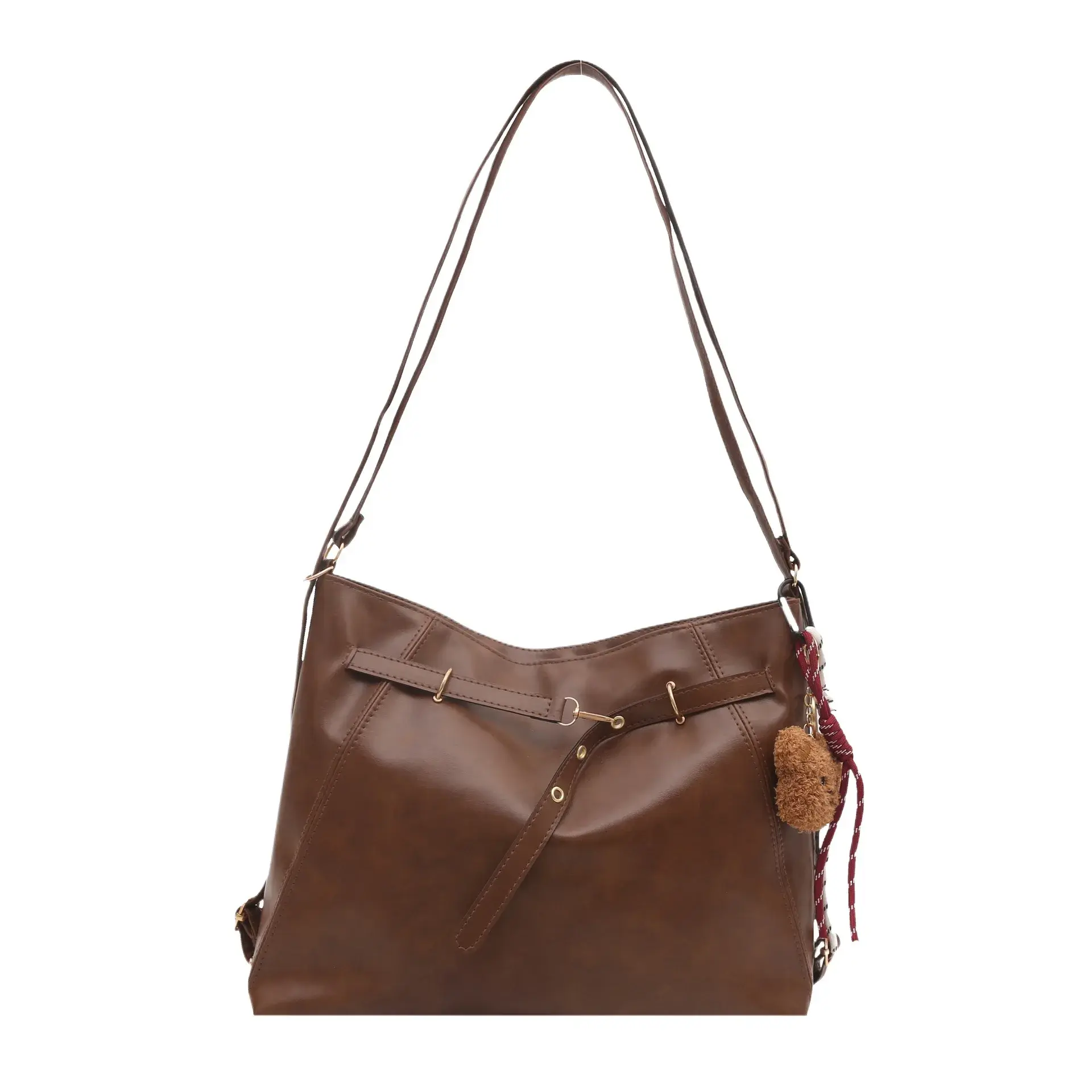 Large Capacity Commuter Student Double Shoulder Tote Bag Women's Spring Summer Vintage Fashion Crossbody Bag Backpack