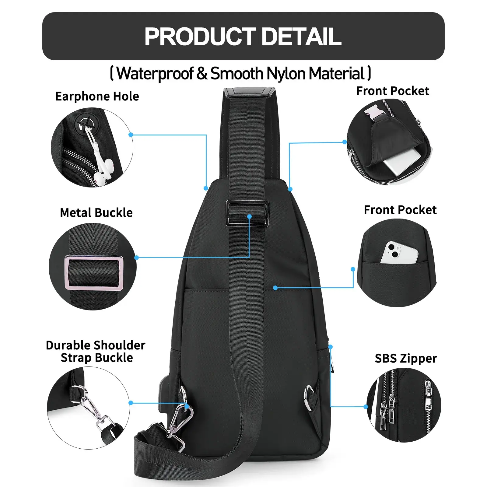 Trendy Multifunctional Men's Crossbody Bag Casual Fashion Single Shoulder Sling Bag Small Courier Bag Motorcycle Bag For Men