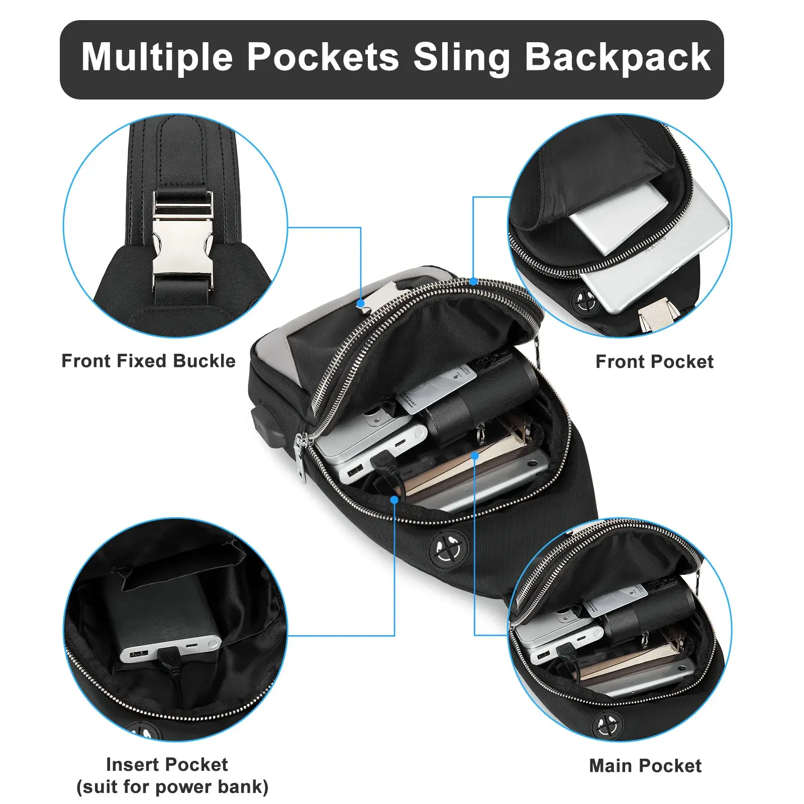 Trendy Multifunctional Men's Crossbody Bag Casual Fashion Single Shoulder Sling Bag Small Courier Bag Motorcycle Bag For Men