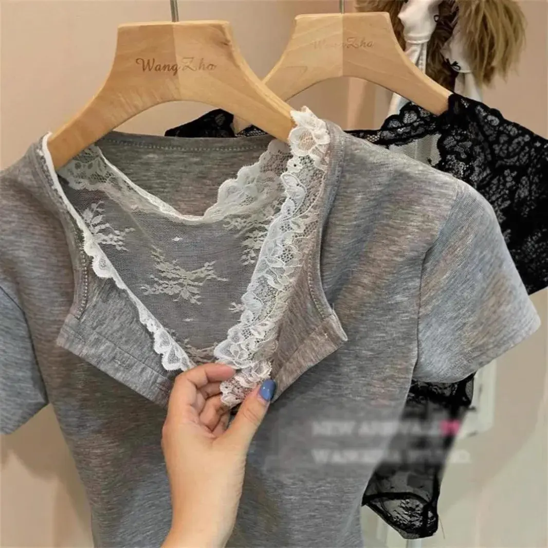 French Sexy Embroidered Lace Tank Top Women Summer Design Layering Slim Sleeveless See-through Blouse Polyester Blend Fabric