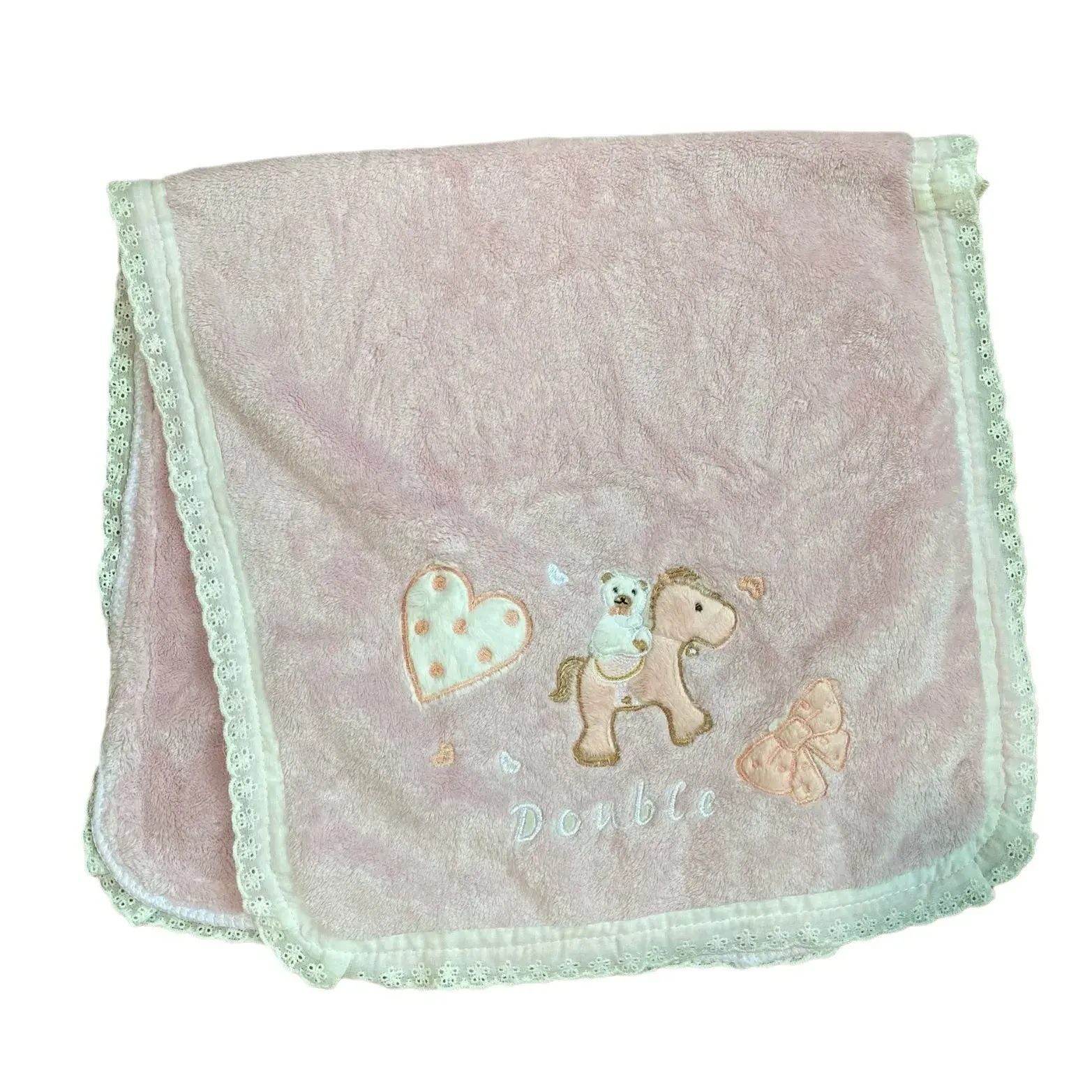 New Arrival Women's Cutelace Embroidery Towel Quick Drying Coral Fleece Towel For Dormitory Hair Washing And Face Wiping