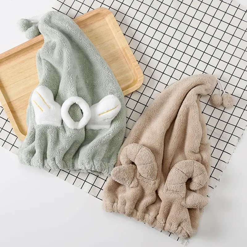 Creative Cartoon Thickened Bath Cap Cute Quick Dry Towel Coral Fleece Hair Drying Cap Women's Wholesale Non-Brand Chinese Made