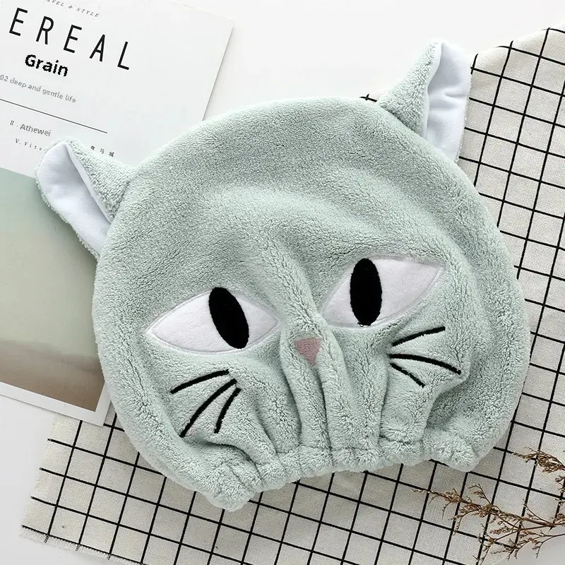 Creative Cartoon Thickened Bath Cap Cute Quick Dry Towel Coral Fleece Hair Drying Cap Women's Wholesale Non-Brand Chinese Made