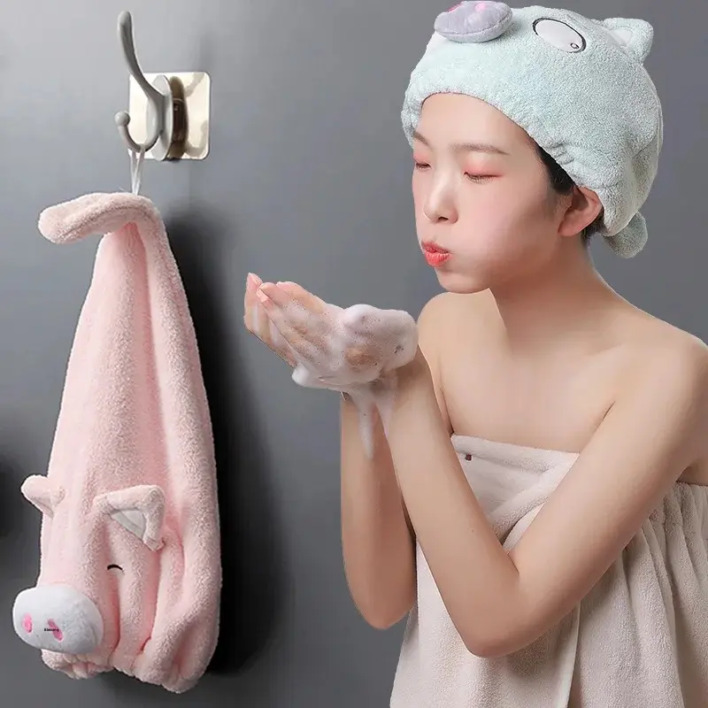 Creative Cartoon Thickened Bath Cap Cute Quick Dry Towel Coral Fleece Hair Drying Cap Women's Wholesale Non-Brand Chinese Made