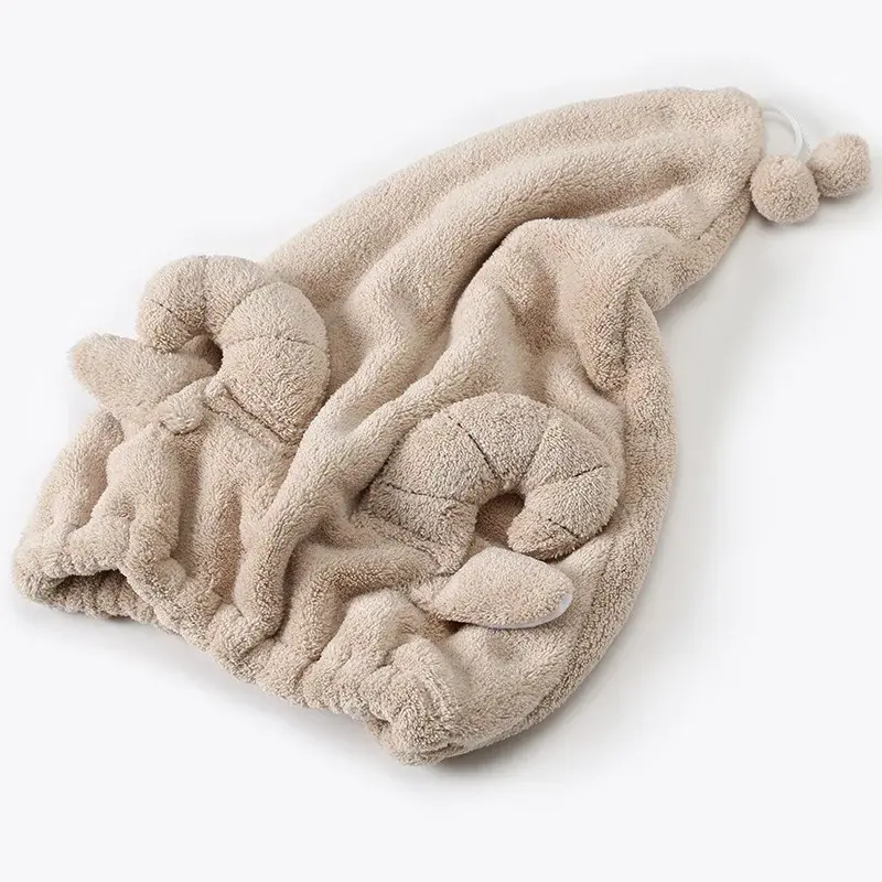 Creative Cartoon Thickened Bath Cap Cute Quick Dry Towel Coral Fleece Hair Drying Cap Women's Wholesale Non-Brand Chinese Made