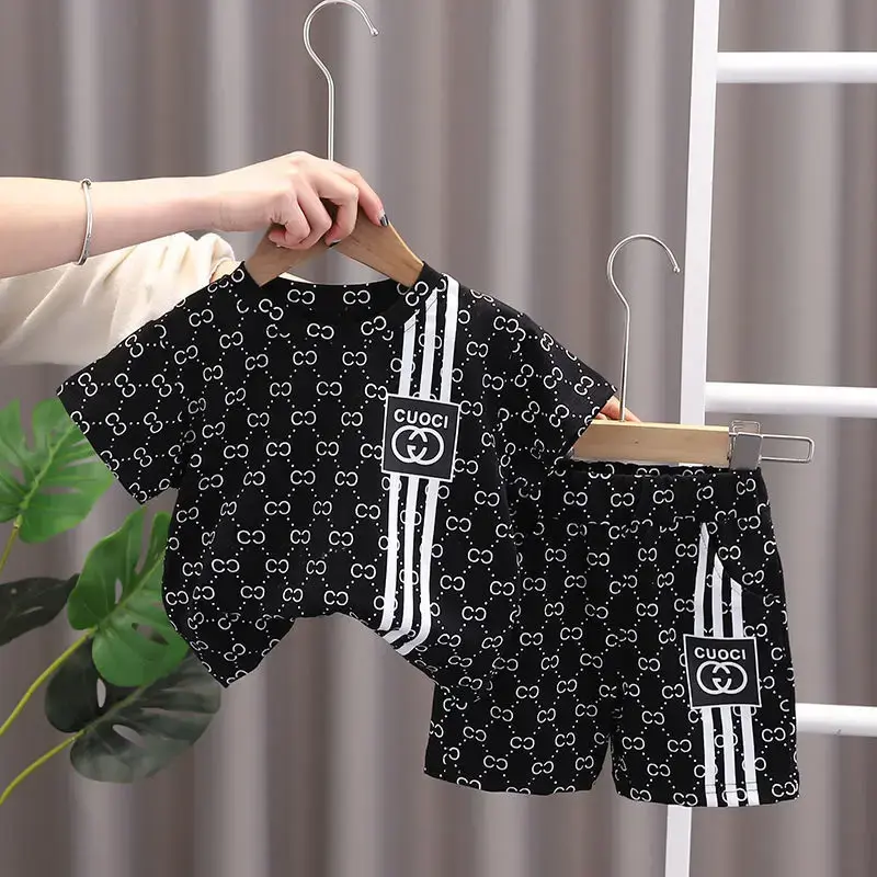 Boys Summer Outfit Set 2024 New Stylish Baby Children's Clothing Short Sleeve Polo Shirt Trendy Kids Summer Wear Casual Style