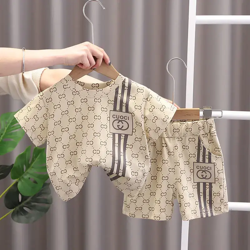Boys Summer Outfit Set 2024 New Stylish Baby Children's Clothing Short Sleeve Polo Shirt Trendy Kids Summer Wear Casual Style