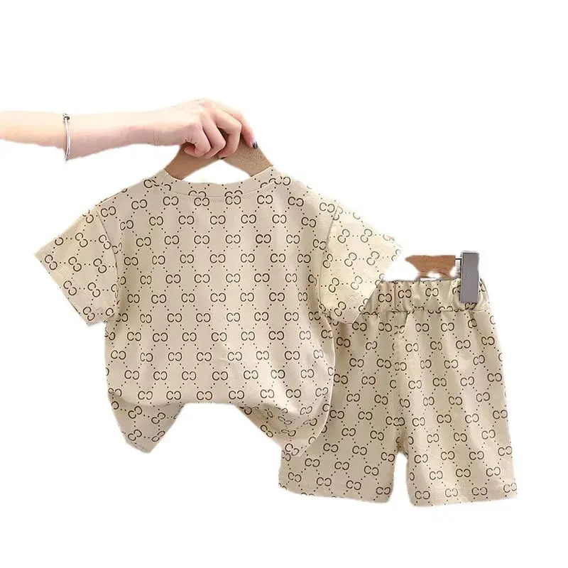 Boys Summer Outfit Set 2024 New Stylish Baby Children's Clothing Short Sleeve Polo Shirt Trendy Kids Summer Wear Casual Style