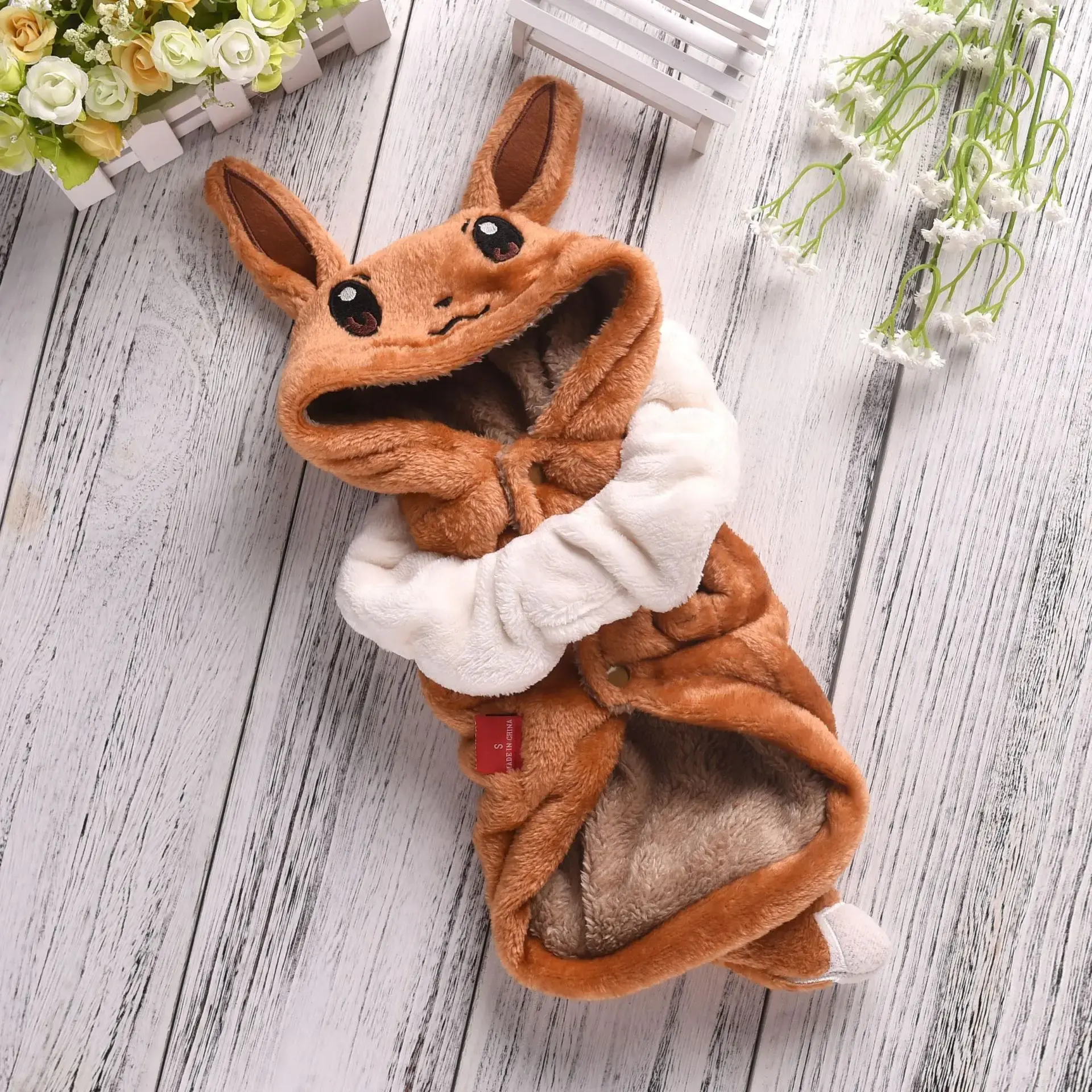 Warm Fleece Pet Coat Cotton Jacket Teddy Small Medium Dogs Cats Warm Autumn Winter Transformation Clothes Home Garden