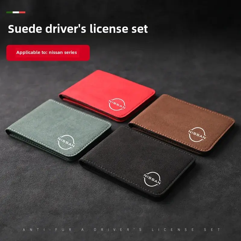 Car Leather Certificate Holder Suitable For Nissan Driving License Vehicle Registration Document Storage Bag