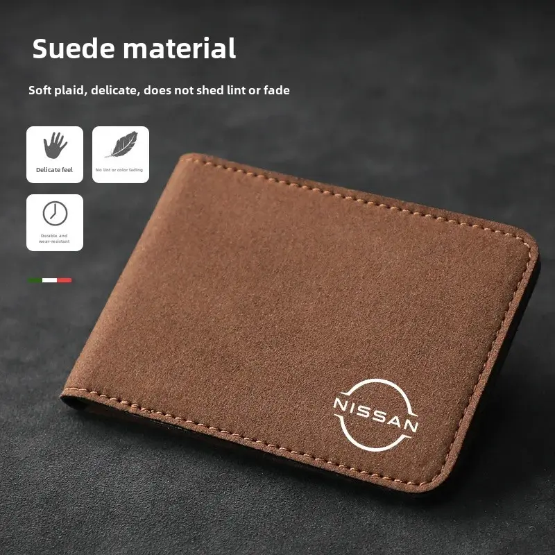 Car Leather Certificate Holder Suitable For Nissan Driving License Vehicle Registration Document Storage Bag
