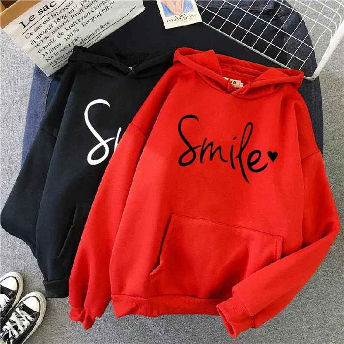Loose Women's Hoodie Sweatshirt Korean Version Letter Print Autumn New Arrival Cross-Border Top V-Neck Other Styles
