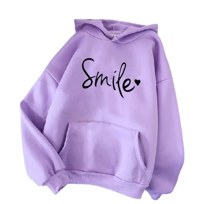 Loose Women's Hoodie Sweatshirt Korean Version Letter Print Autumn New Arrival Cross-Border Top V-Neck Other Styles
