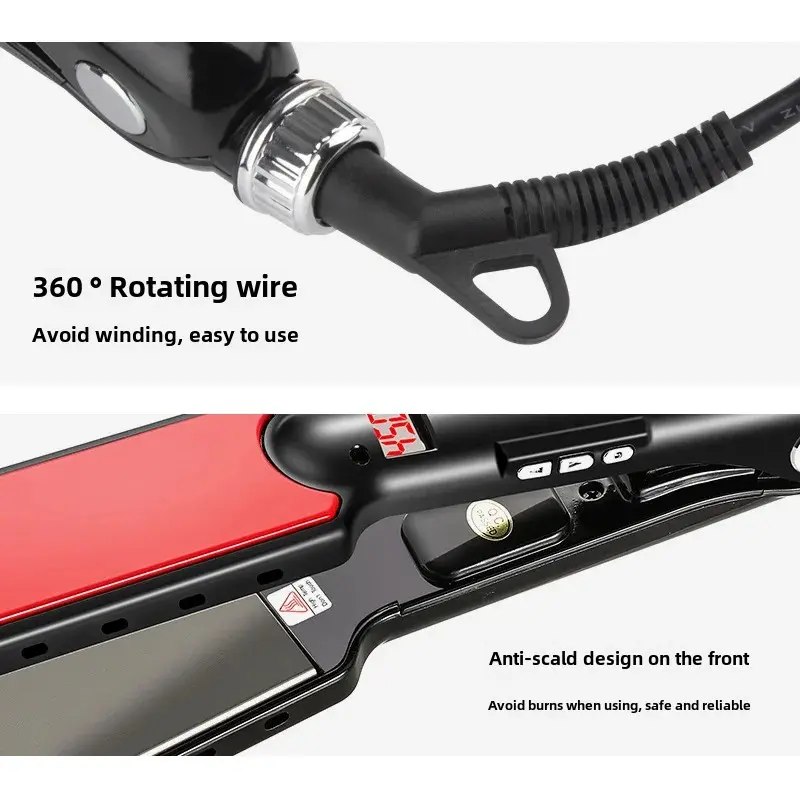 Cross-Border New Appliance LED Digital Display Hair Straightener Curling Iron Two-In-One Straightening And Curling Tool
