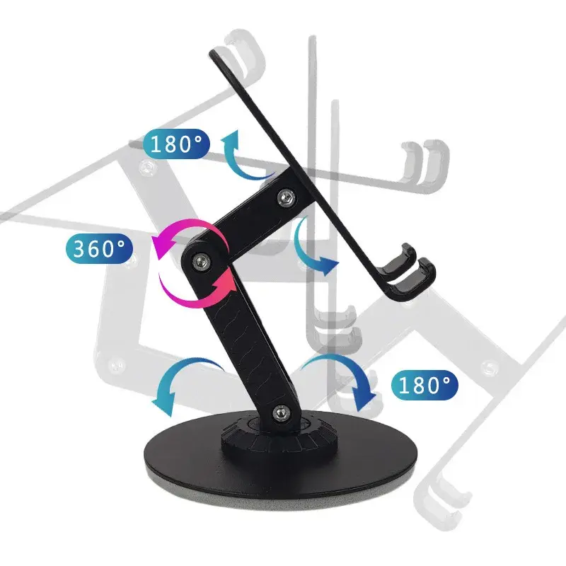 Creative Aluminum Alloy Rotatable Desktop Metal Phone Holder Gift With Logo For Motorcycle Navigation Accessories
