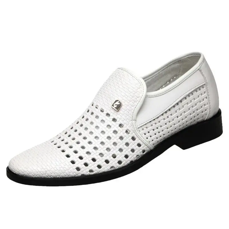 2024 New Summer Casual Men's Sandals Hollow Out Leather Breathable Slip-On One-Piece Wholesale Dealer Shoe Repair Service