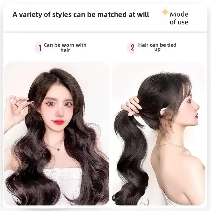 Women's Long Hair Extension Pieces Natural Looking Big Wave Fluffy Invisible Traceless Realistic Hair Curl Three Piece Wig