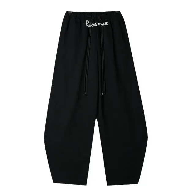 Gray Jazz Dance Wide Leg Sport Pants Women's Loose High Waist Casual Street Style Banana Pants Summer Comfortable Trousers