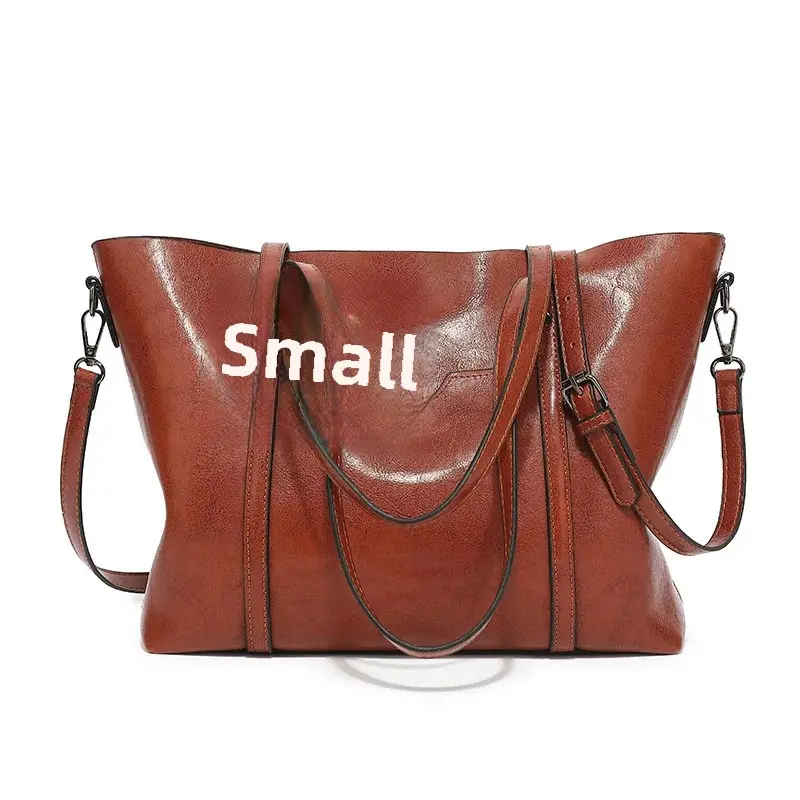 2024 New Fashionable Soft Leather Women's Handbag Casual Shoulder Bag Large Capacity Bucket Bag Motorcycle Equipment Accessories
