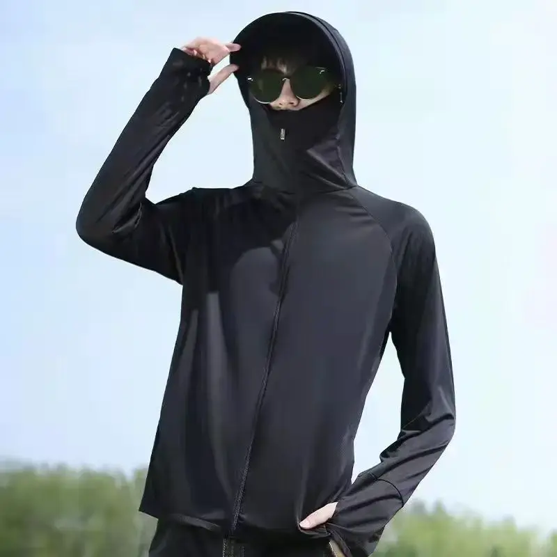 New 2025 Ice Silk Fishing Sun Protection Clothing Men's Women's Summer UV Protection Breathable Thin Shirt Jacket Sunscreen Suit