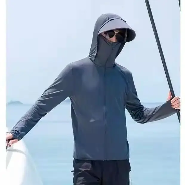 New 2025 Ice Silk Fishing Sun Protection Clothing Men's Women's Summer UV Protection Breathable Thin Shirt Jacket Sunscreen Suit