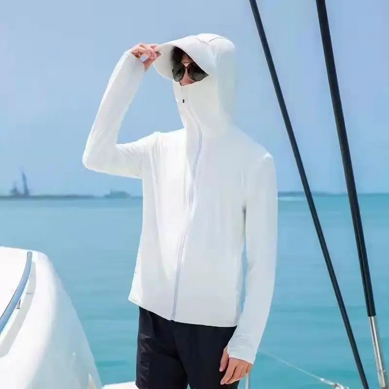 New 2025 Ice Silk Fishing Sun Protection Clothing Men's Women's Summer UV Protection Breathable Thin Shirt Jacket Sunscreen Suit