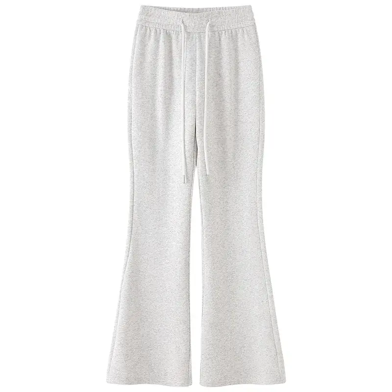 Gray High Waist Casual Trousers Women's Bootcut Pants Slimming American Style Long Pants Drapey Comfortable Fashionable