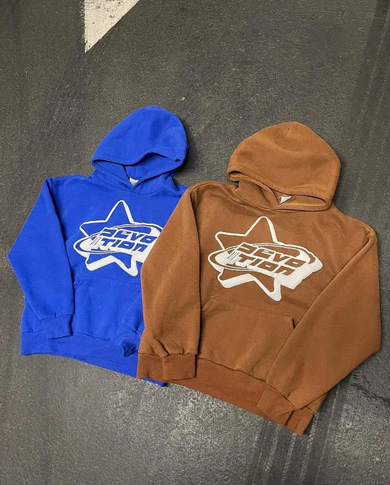 Oversized Zip-up Hoodie Streetwear Spring Y2k Goth Punk Star Printing Sweatshirt Trendy Thin Material Full Face Hoodie