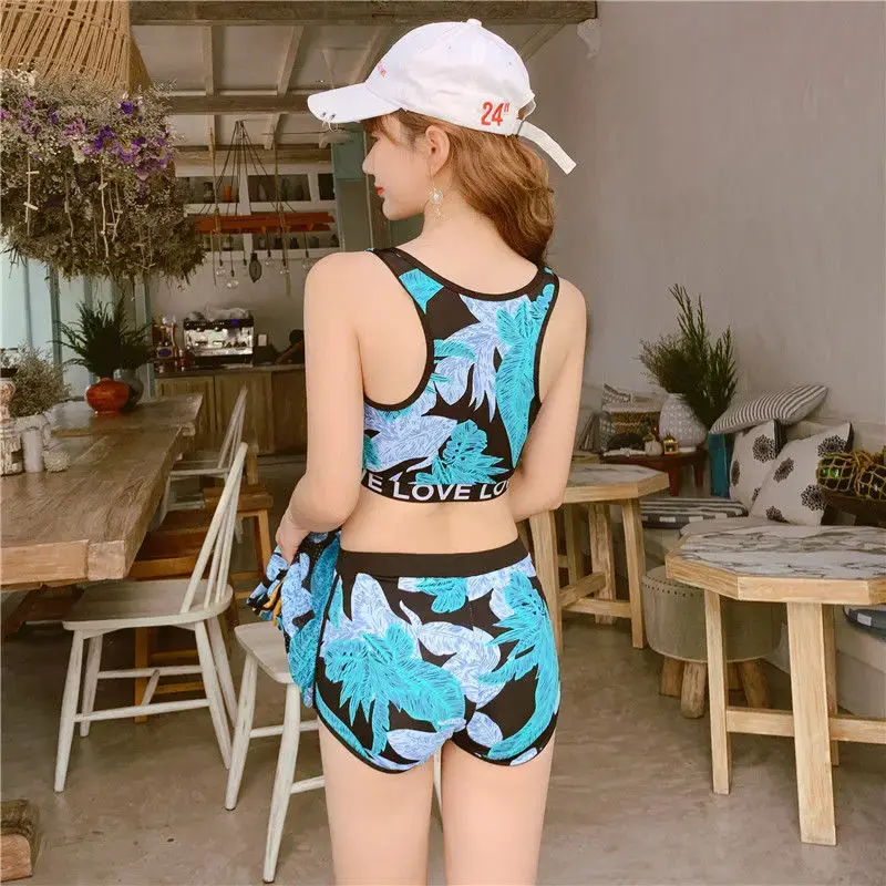 Hot Sale Of The Season New Two-Piece Conservative Belly Covering Slimming Sports Student Large Size Hot Spring Swimsuit Women's