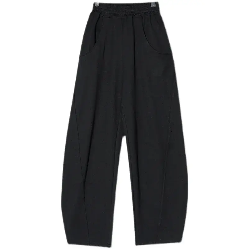 Trendy Hip Hop Streetwear Women's Casual Pants Autumn 2024 New Straight-Leg Sports Loose-Fit Wide-Leg Long Pants