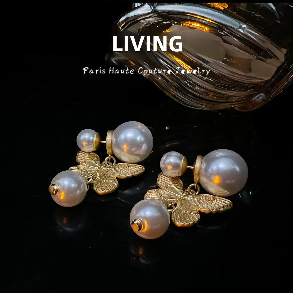 D Home Butterfly Best Seller Suite French Simple Copper Plated True High Version Butterfly Earrings Clavicle Chain Bracelet