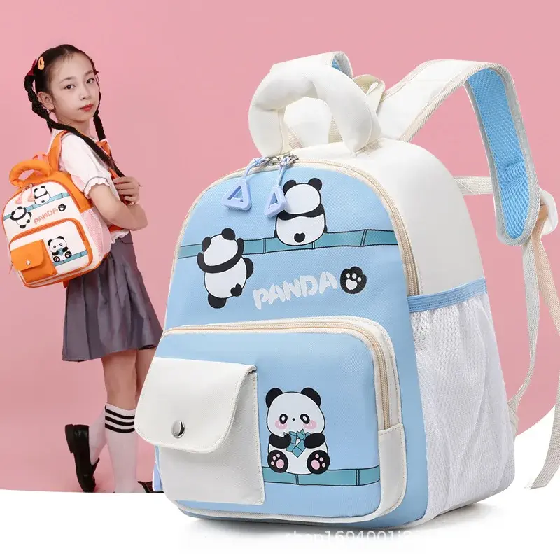 Cute Panda Cartoon Backpack for Boys And Girls Nursery School Bag Dual Shoulder Bag Trendy Bag New Model Children's Bag