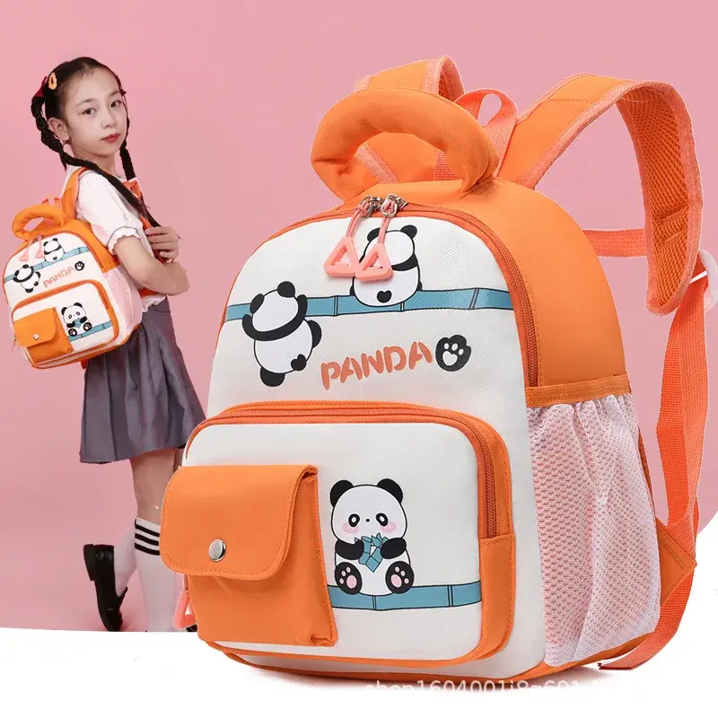 Cute Panda Cartoon Backpack for Boys And Girls Nursery School Bag Dual Shoulder Bag Trendy Bag New Model Children's Bag
