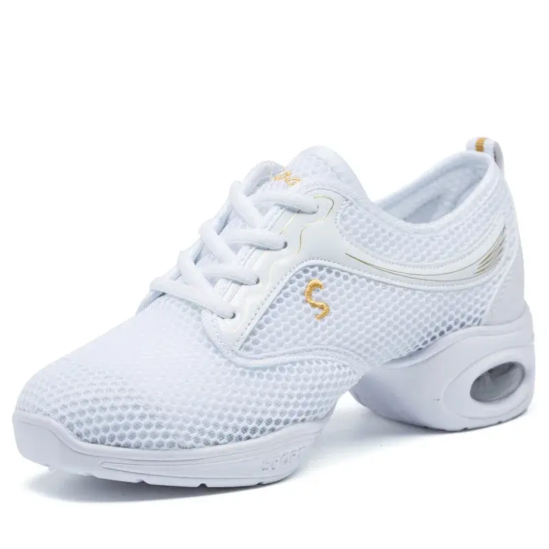 2022 New Women's Dance Shoes Square Dance Net Face Soft Bottom Medium Heel Jumping Dance Shoes Sports Shoes From Factory Direct