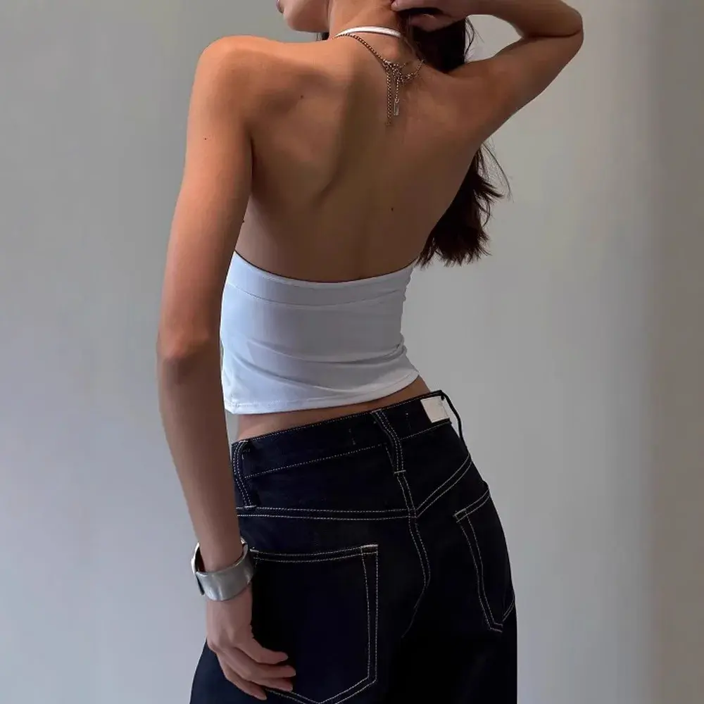 Pure Desire Deep V Neck Sports Bra Top Women's Cotton Tank Top Show Chest Enhancing Waist Cinching Outdoor Wearable Hot Girl Des
