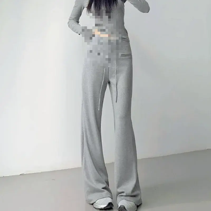High Waist Draped Wide Leg Pants Women's Casual Cloudlike Long Trousers Spring Autumn Pure Color Versatile Floor Length