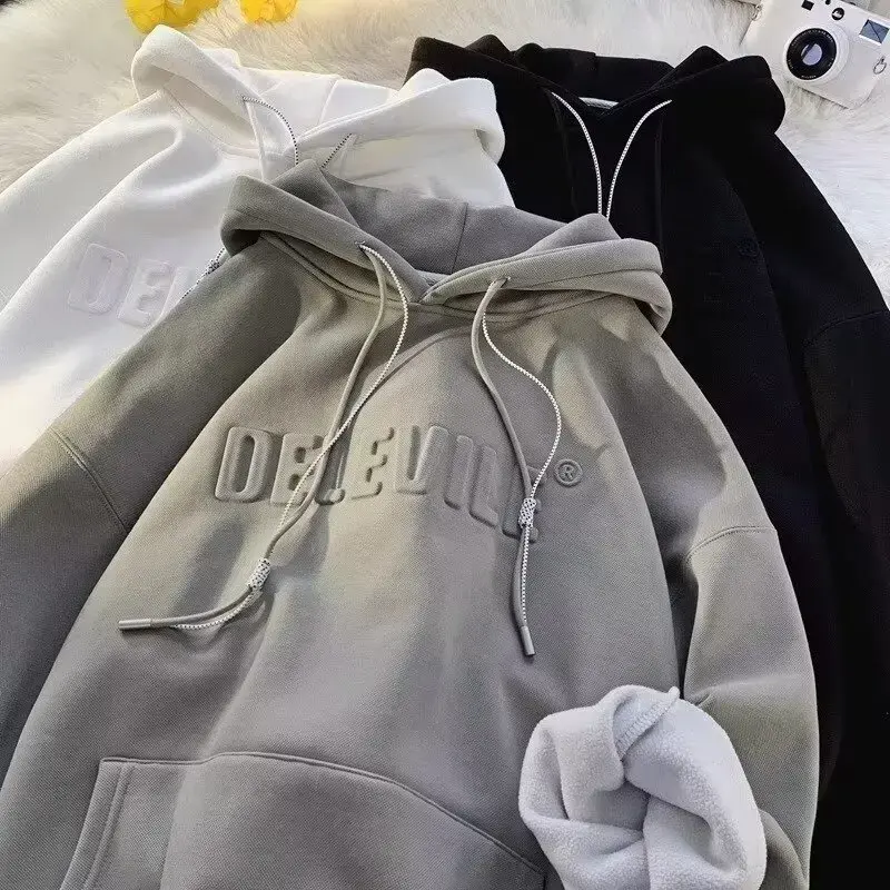 American Style Hooded Sweatshirt For Men 2024 Autumn Winter New Hua Cotton Jacket Versatile Casual Top Loose Fit Other Style