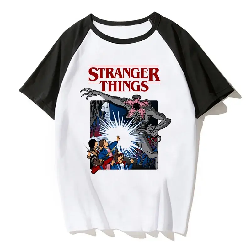 2019 Hot Stranger Things TV Show Printed Harajuku Women's Sraglan T-Shirt Short Sleeve Cotton Crew Neck Street Style