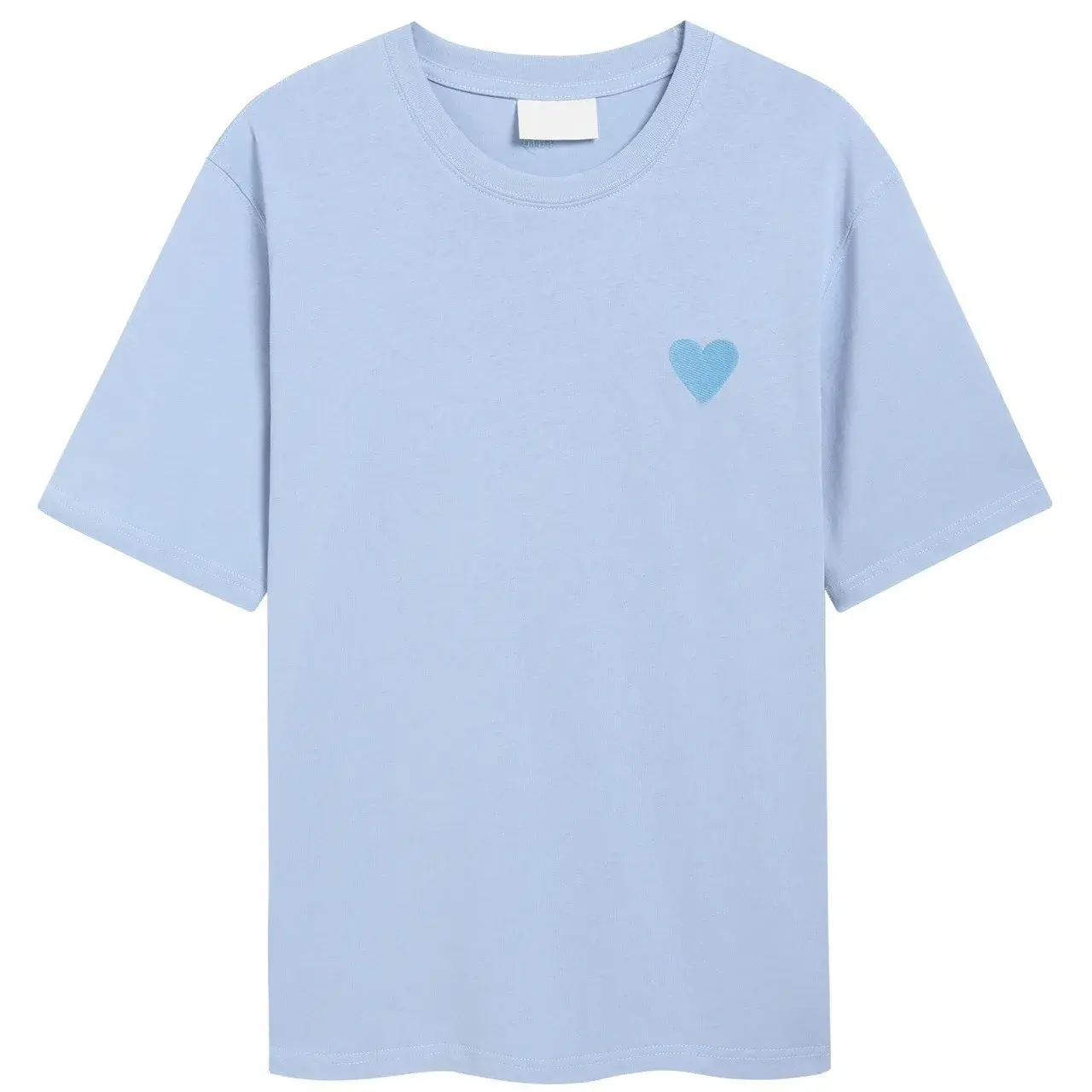 Spring Summer Hot Sale Of The Season Cotton Crew Neck Short Sleeve T-Shirt Love Embroidery Macaron Color Candy Ice Cream Style U