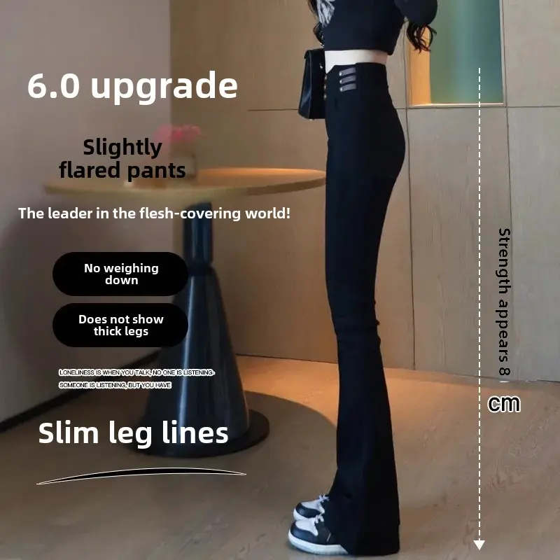 Casualbell-Bottom Women's Jeans High-Waisted Slimming Petite Fleece-Lined Elastic Slimming Pants New Arrival Smooths Your Silhou